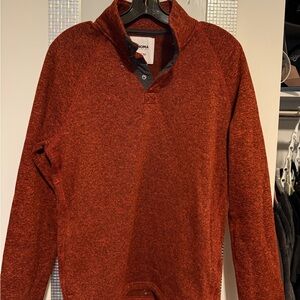 Sonoma Men's button up Sweater in Deep Rust